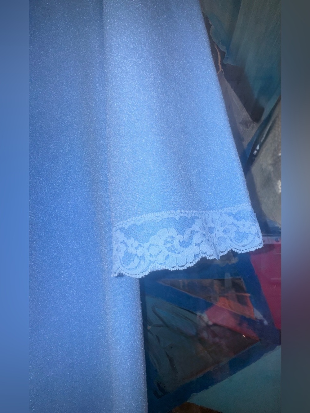 Vintage At Home Wear Sears Baby Blue Vintage House Coat House Dress XXL ((16-18) - Picture 16 of 16